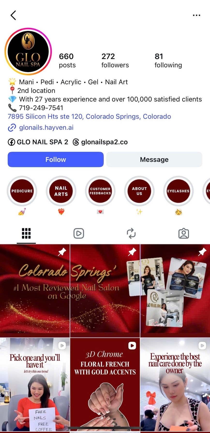 Glo Nail Spa 2 Instagram feed design